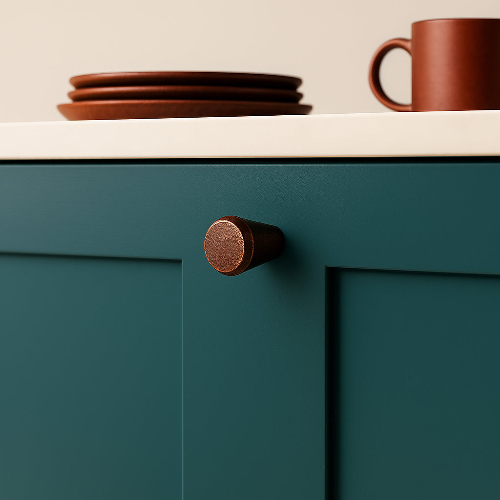 Lunaria - Cone Kitchen Cabinet Knob - Antique Copper