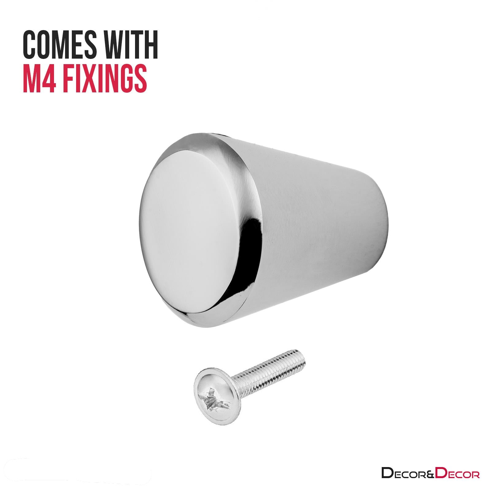 Lunaria - Cone Kitchen Cabinet Knob - Polished Chrome - Knobs | Decoranddecor