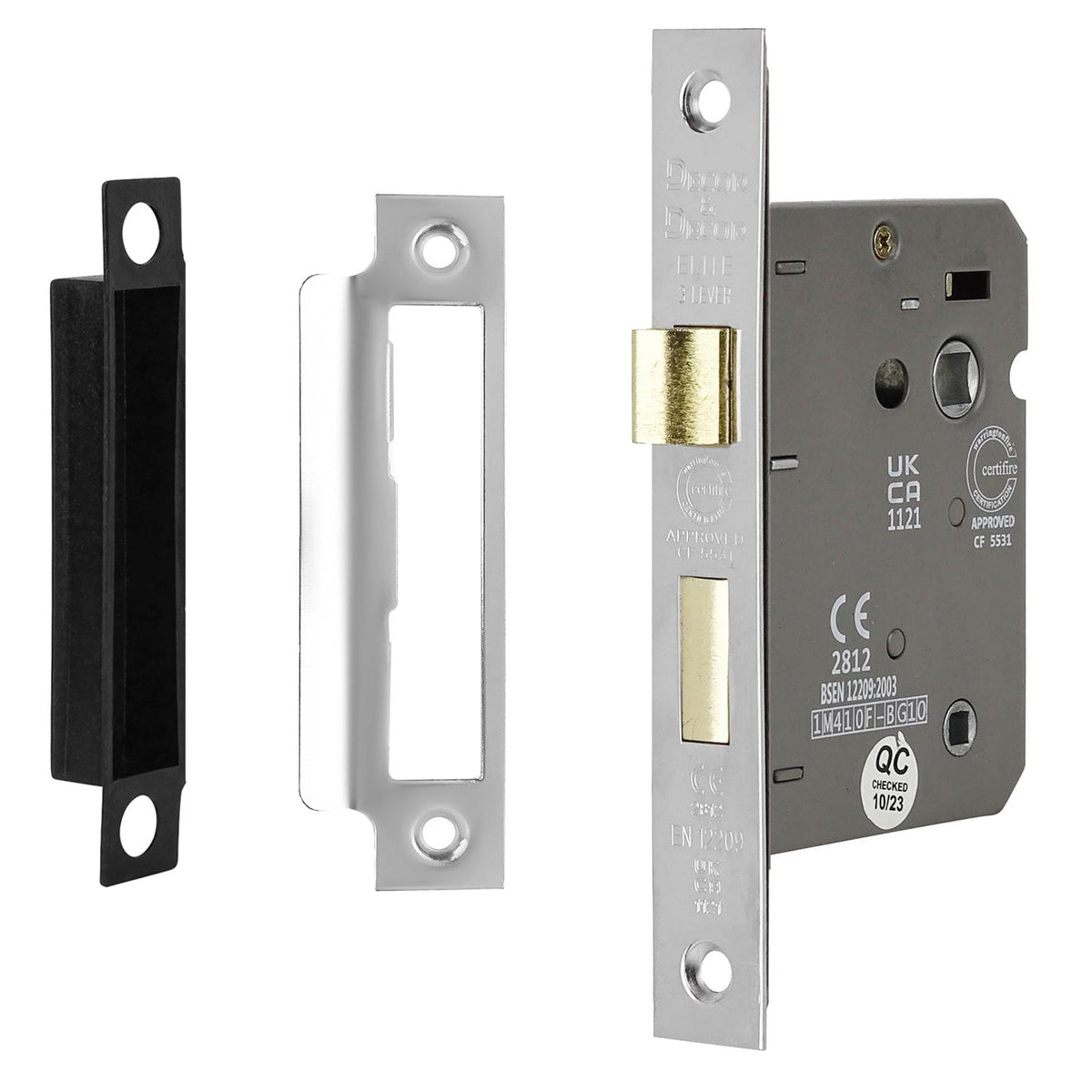 Fire Rated Bathroom Mortice Lock - 64mm - Polished Chrome – view 6