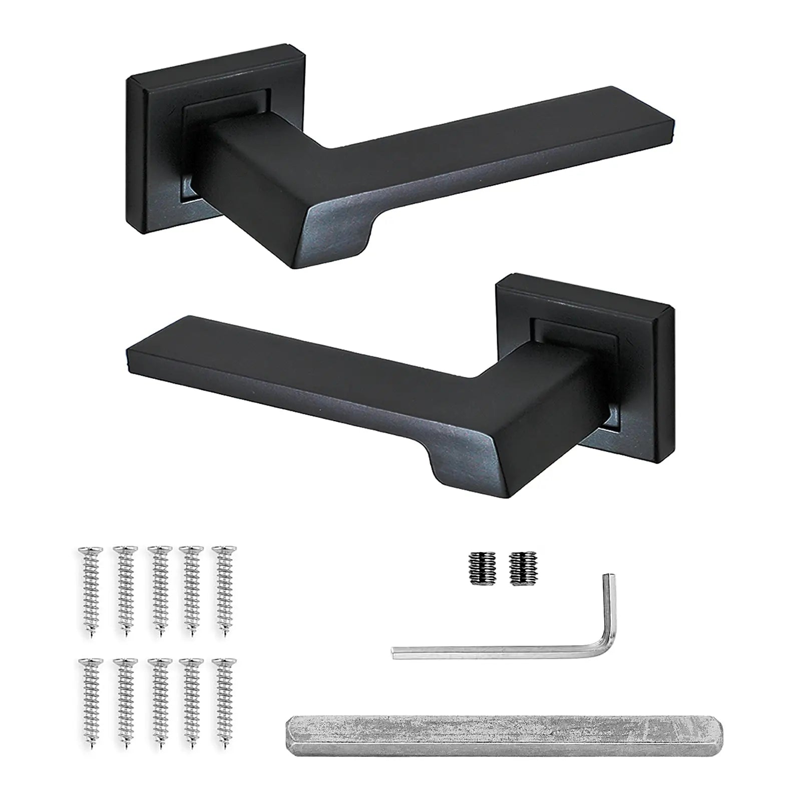 Spectra Matt Black Passage Door Lever Handles - Latch Kit Set - Decor And Decor