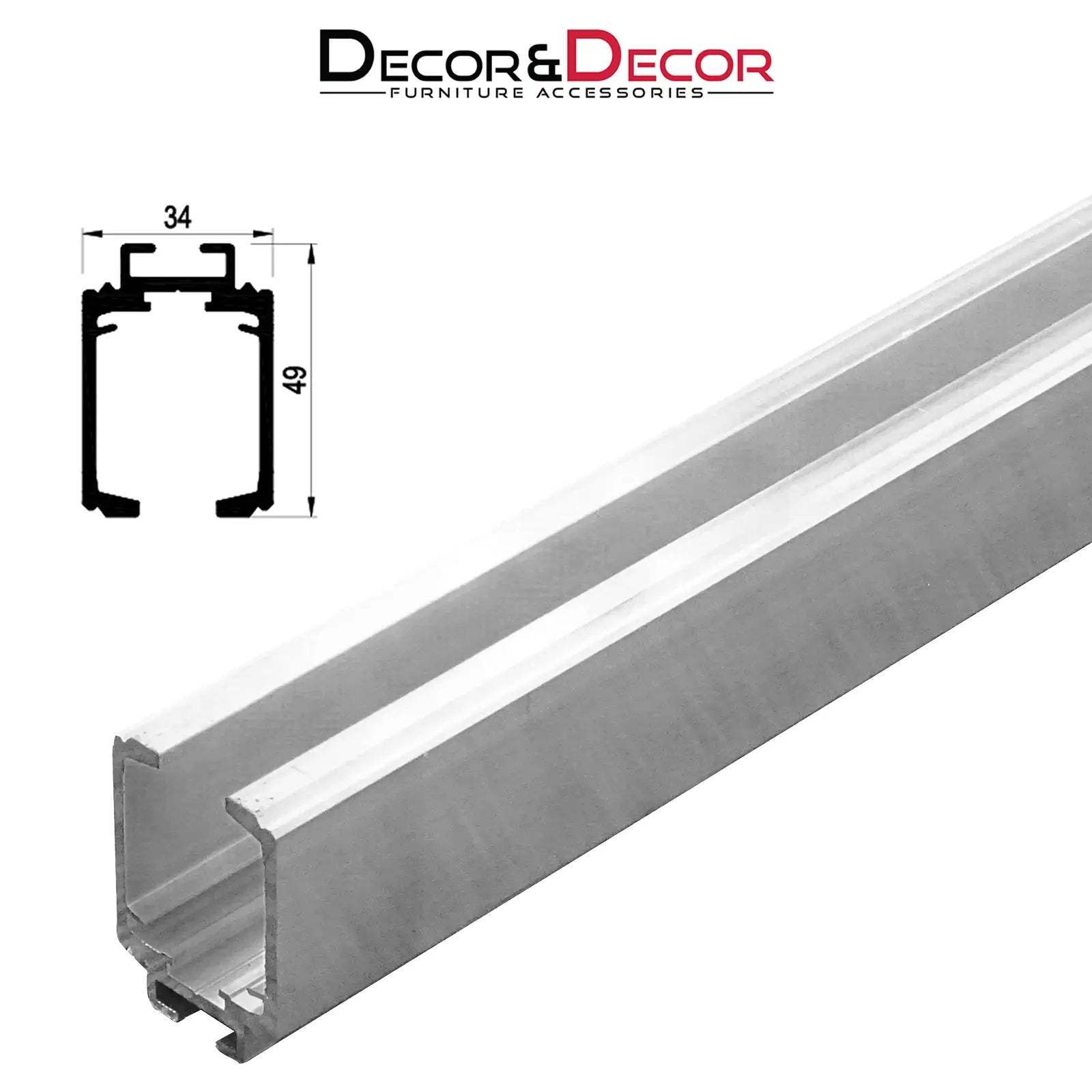 120Kg Per Door Capacity Aluminium Track Only - Decor And Decor