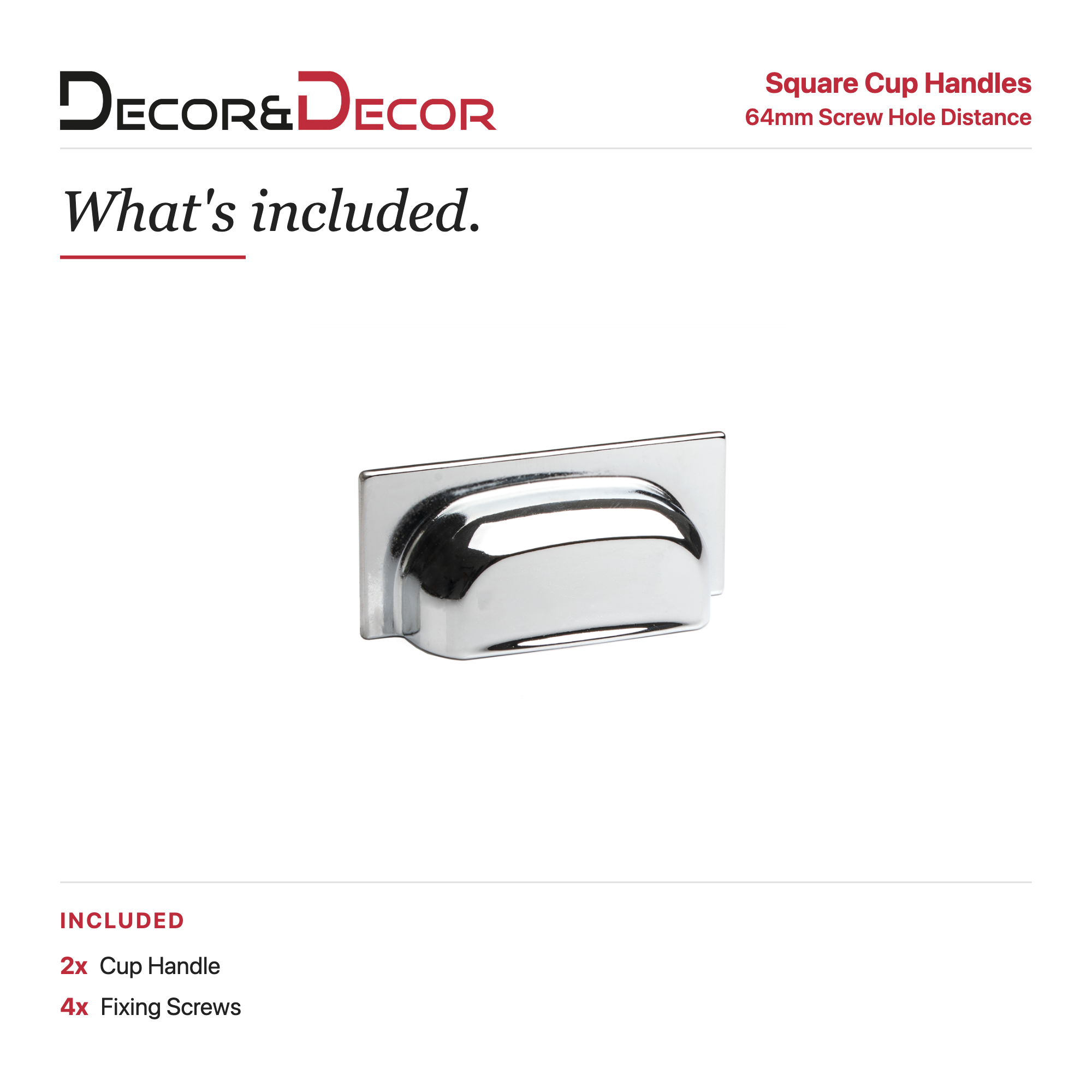 Tala - Square Cup Handle - Polished Chrome - Decor And Decor