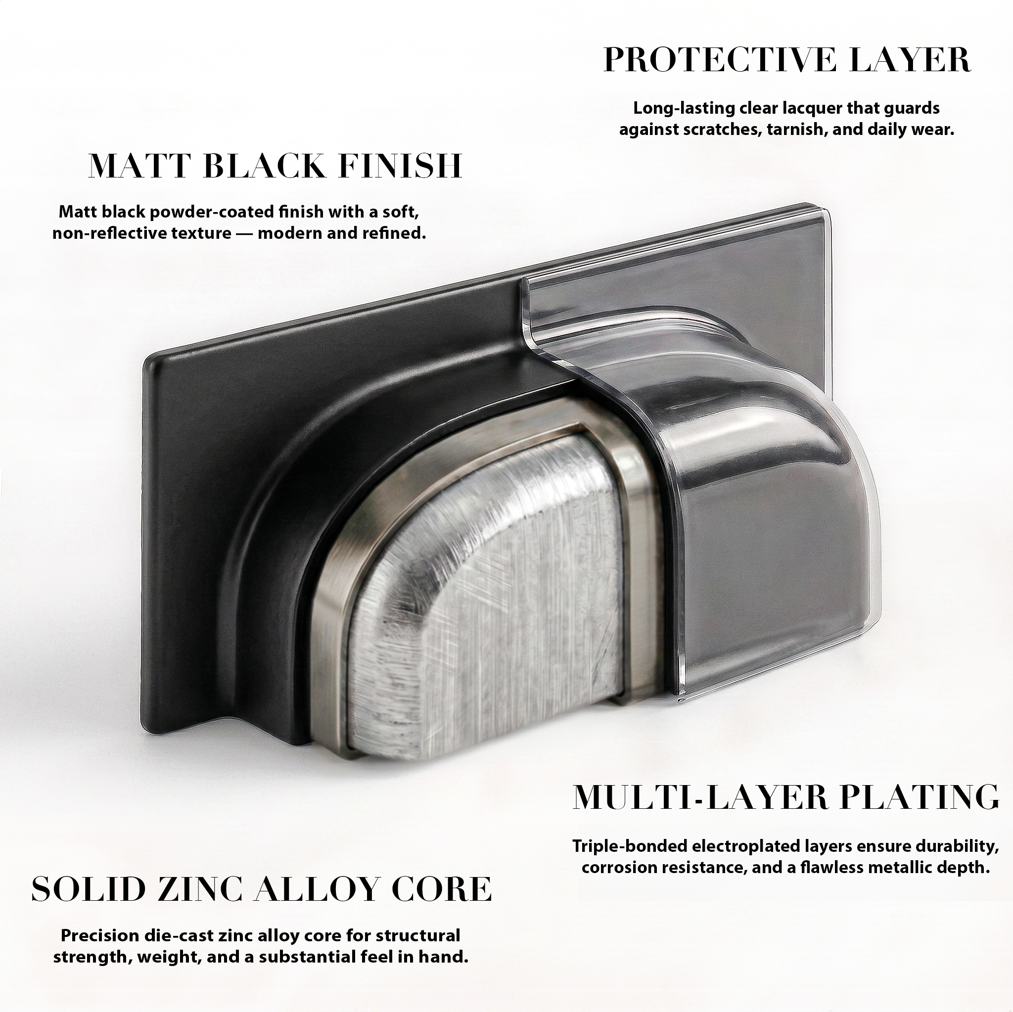 Tala - Square Cup Handle - Matt Black - Decor And Decor