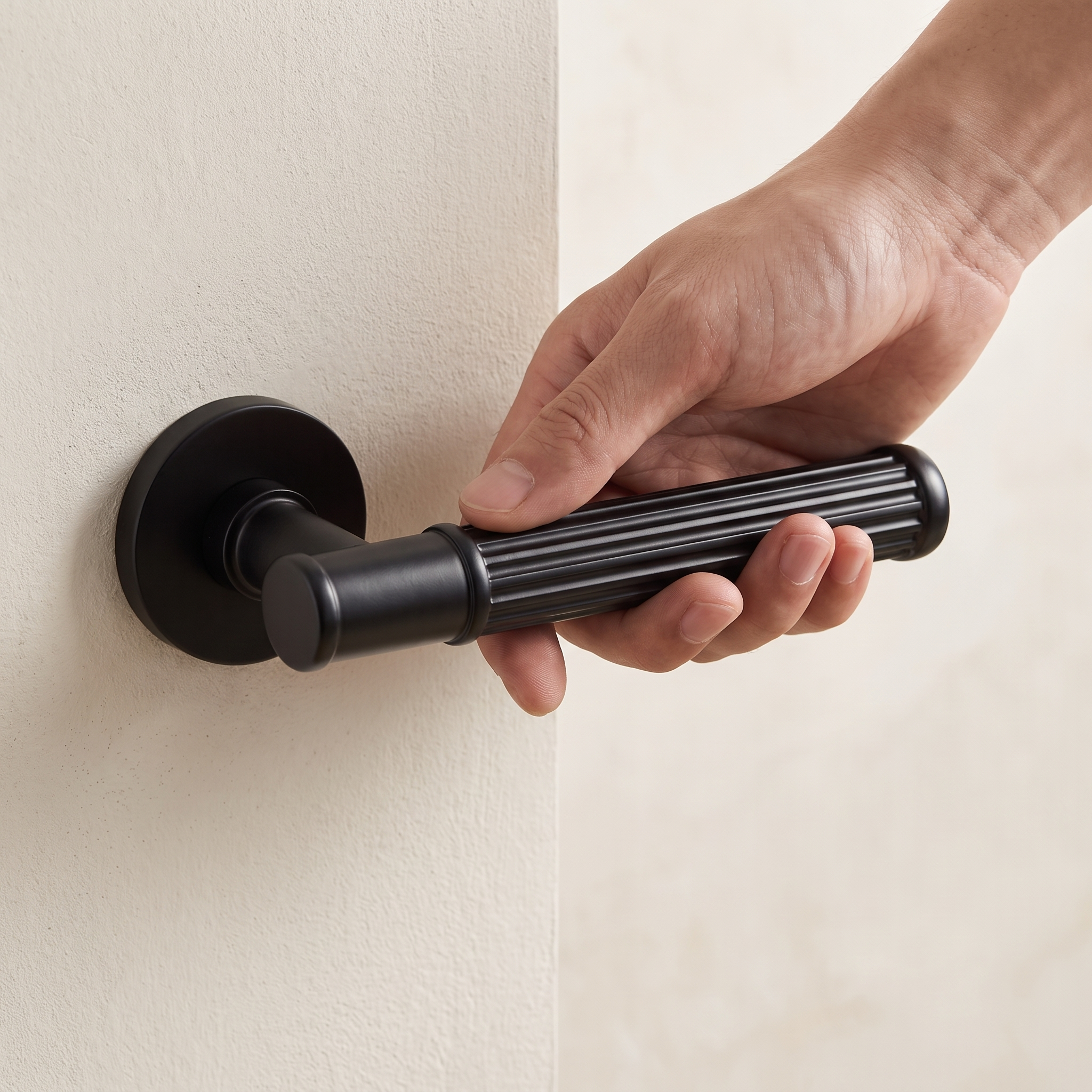 Leto Matt Black Door Lever Handles - Pair of Handles - Decor And Decor