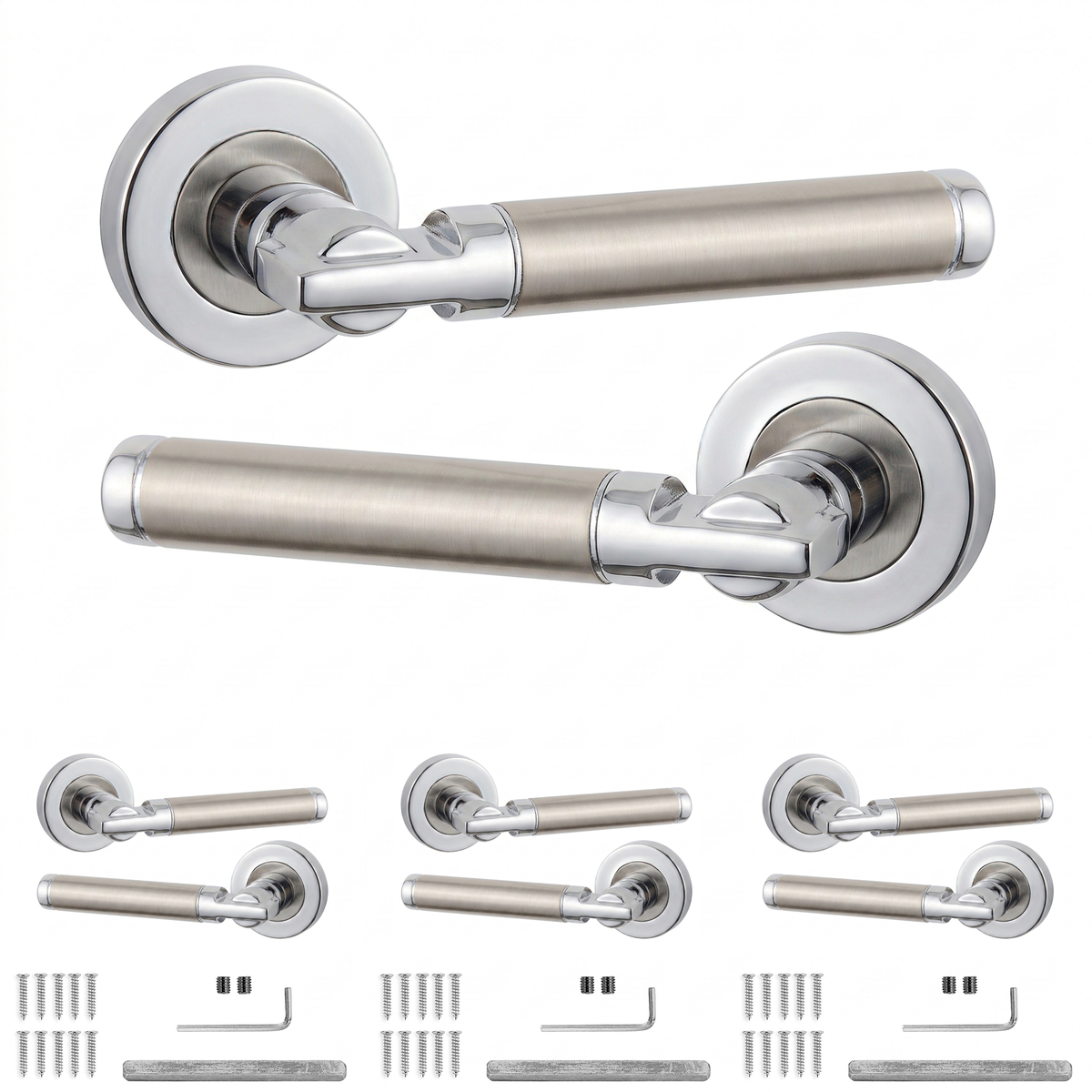 Enigma Duo Finish Door Lever Handles - Pack of 4 Pairs