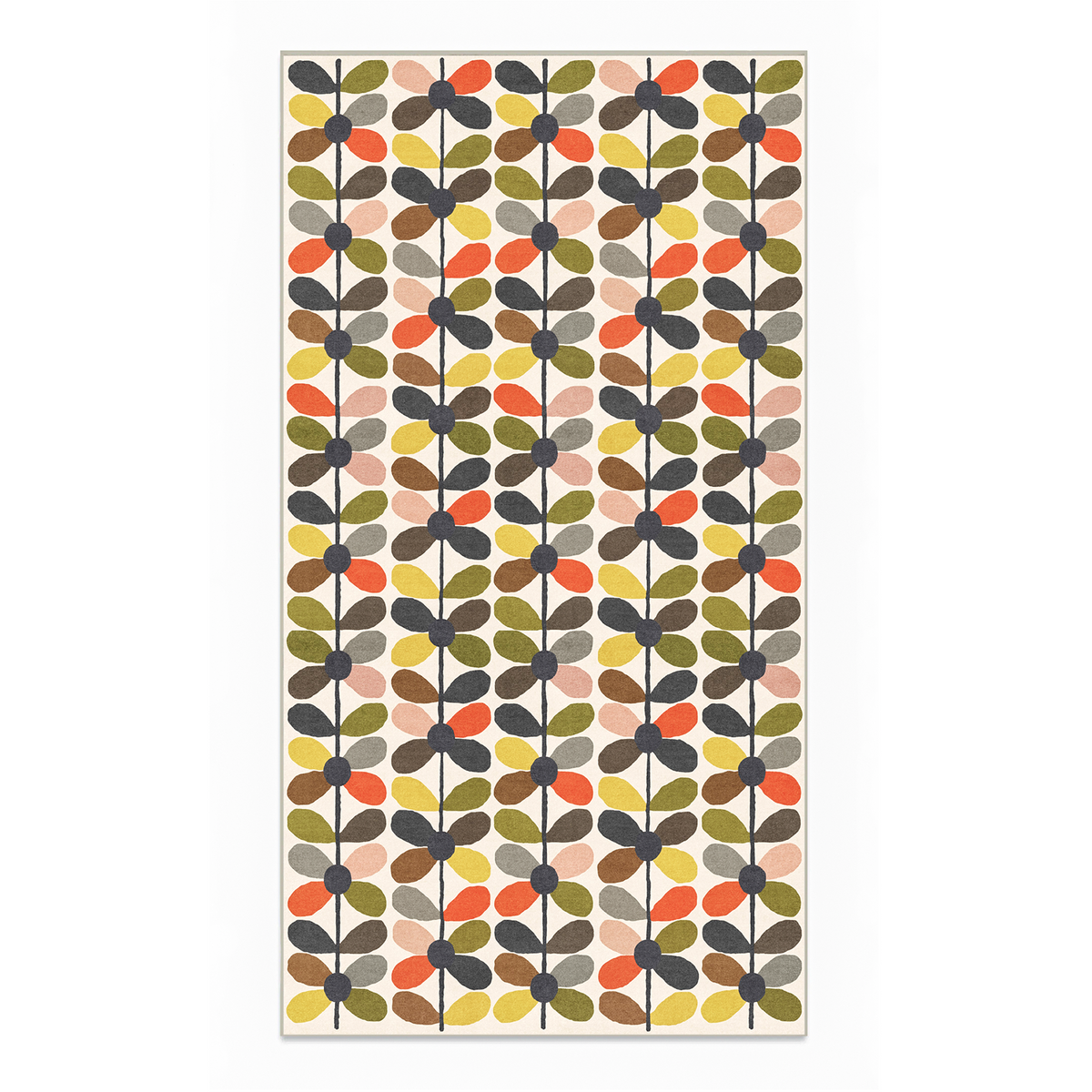 Zoe - Retro Botanical Washable Kitchen Rug - 80x150cm