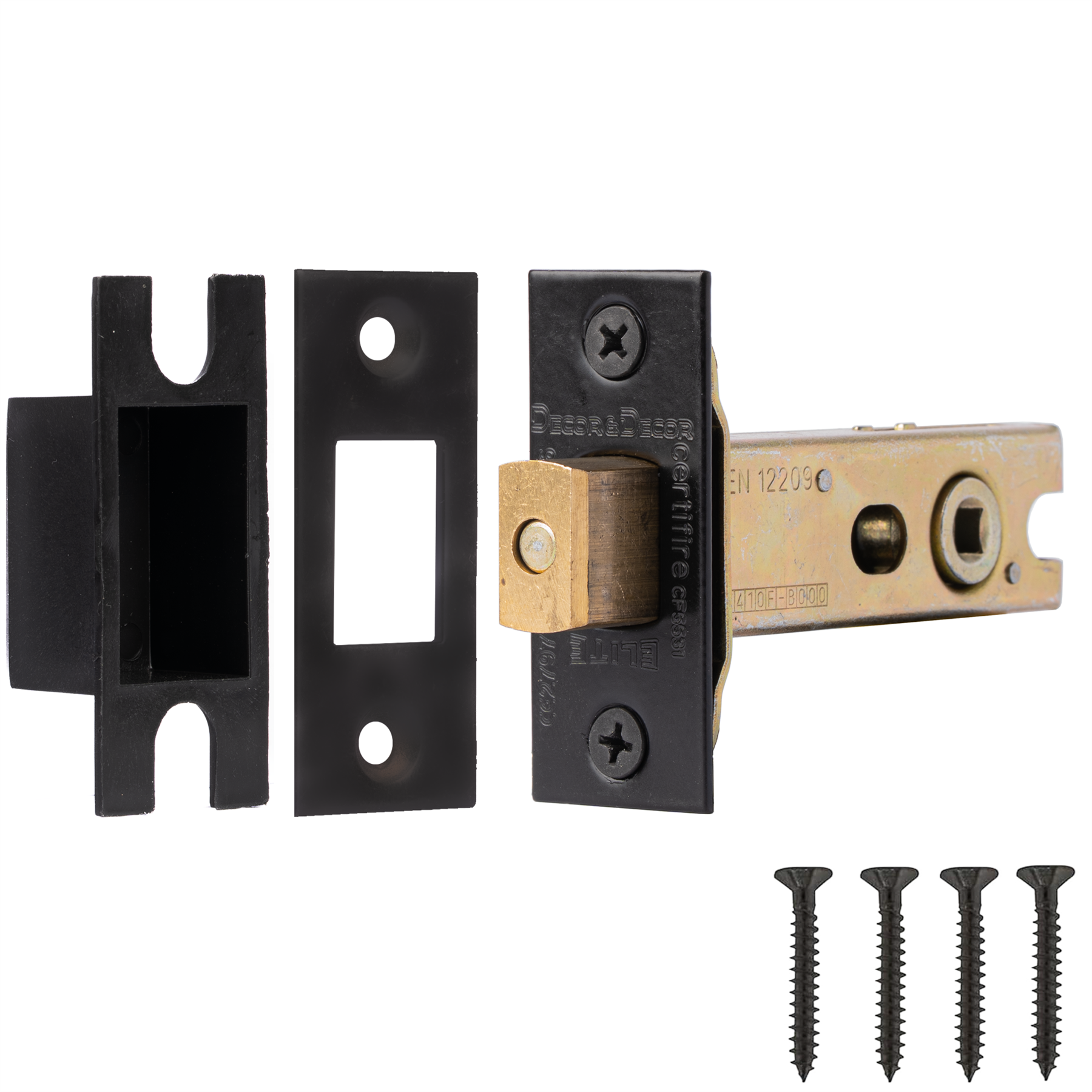 Fire Rated Tubular Mortice Deadbolt and Bathroom Turn And Release Thumbturn - Matt Black - Wc Thumb Turn | Decoranddecor
