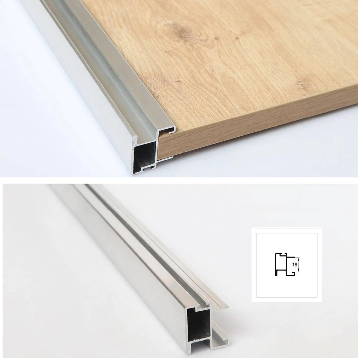 2.5metre Aluminium Profile Handle For Sliding Wardrobes