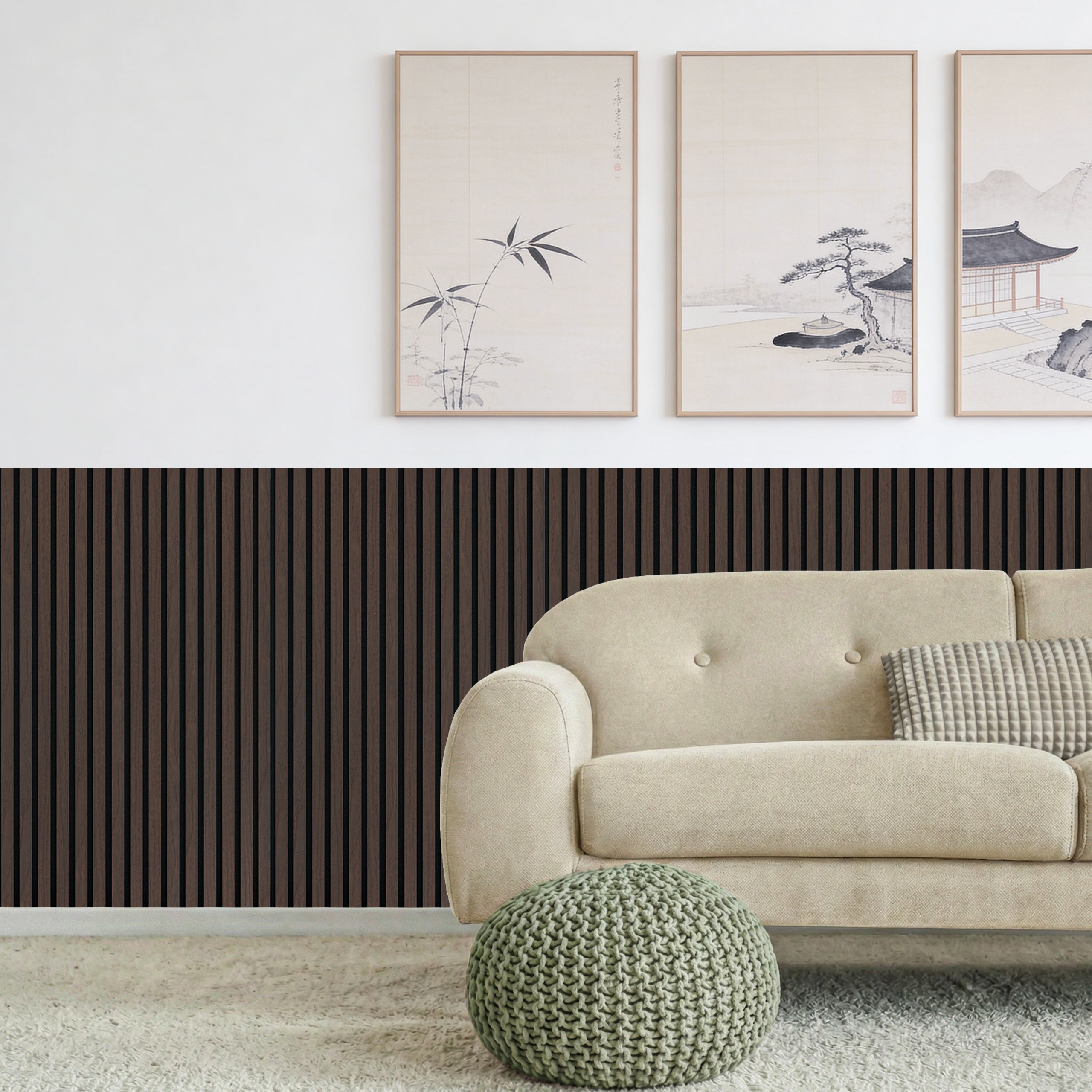 Acoustic Slat Wood Wall Panel - Smoked Oak - 1200 - Acoustic Panels - View 8 | Decoranddecor