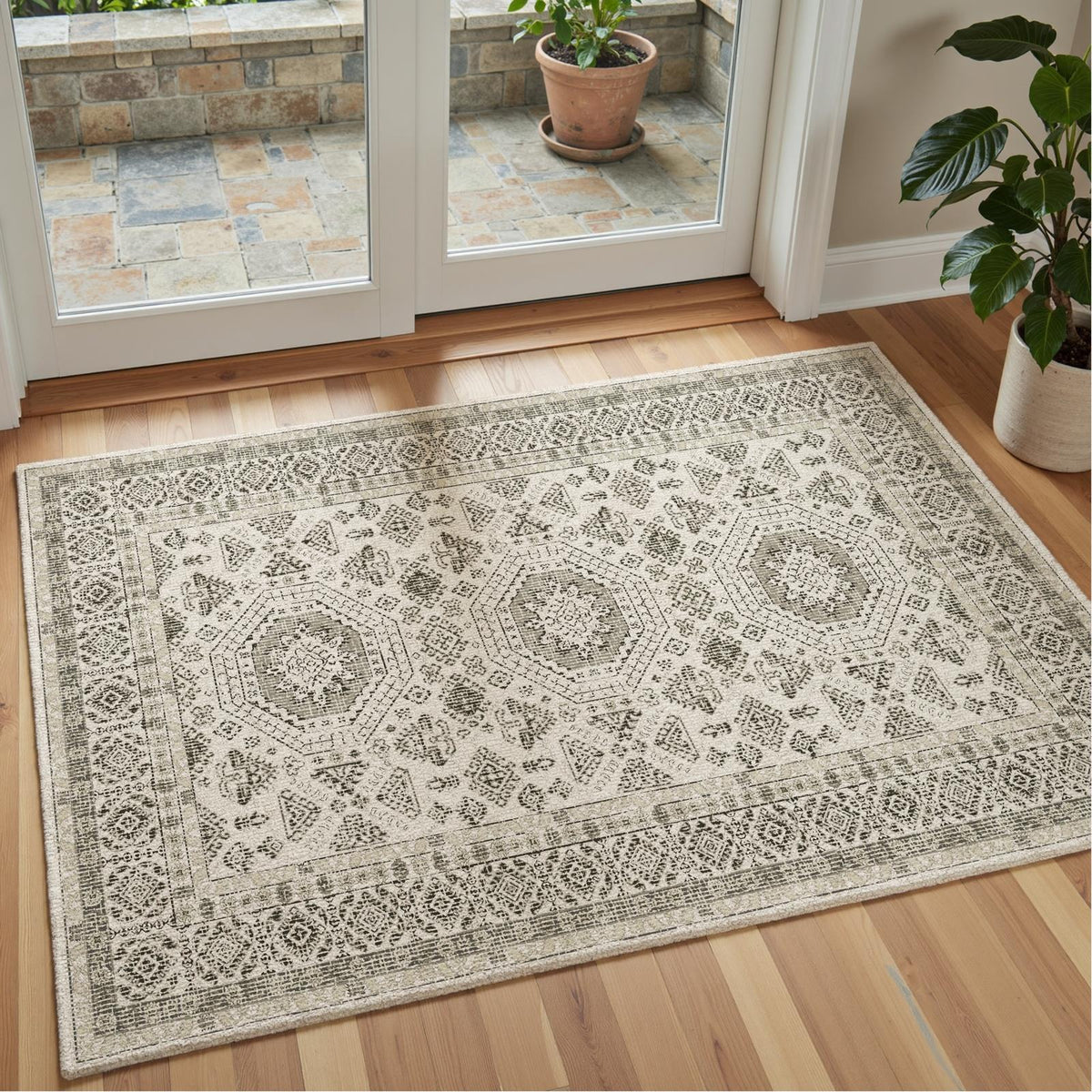 Vassia - Monochrome Washable Kitchen Rug - 80x150cm – view 8