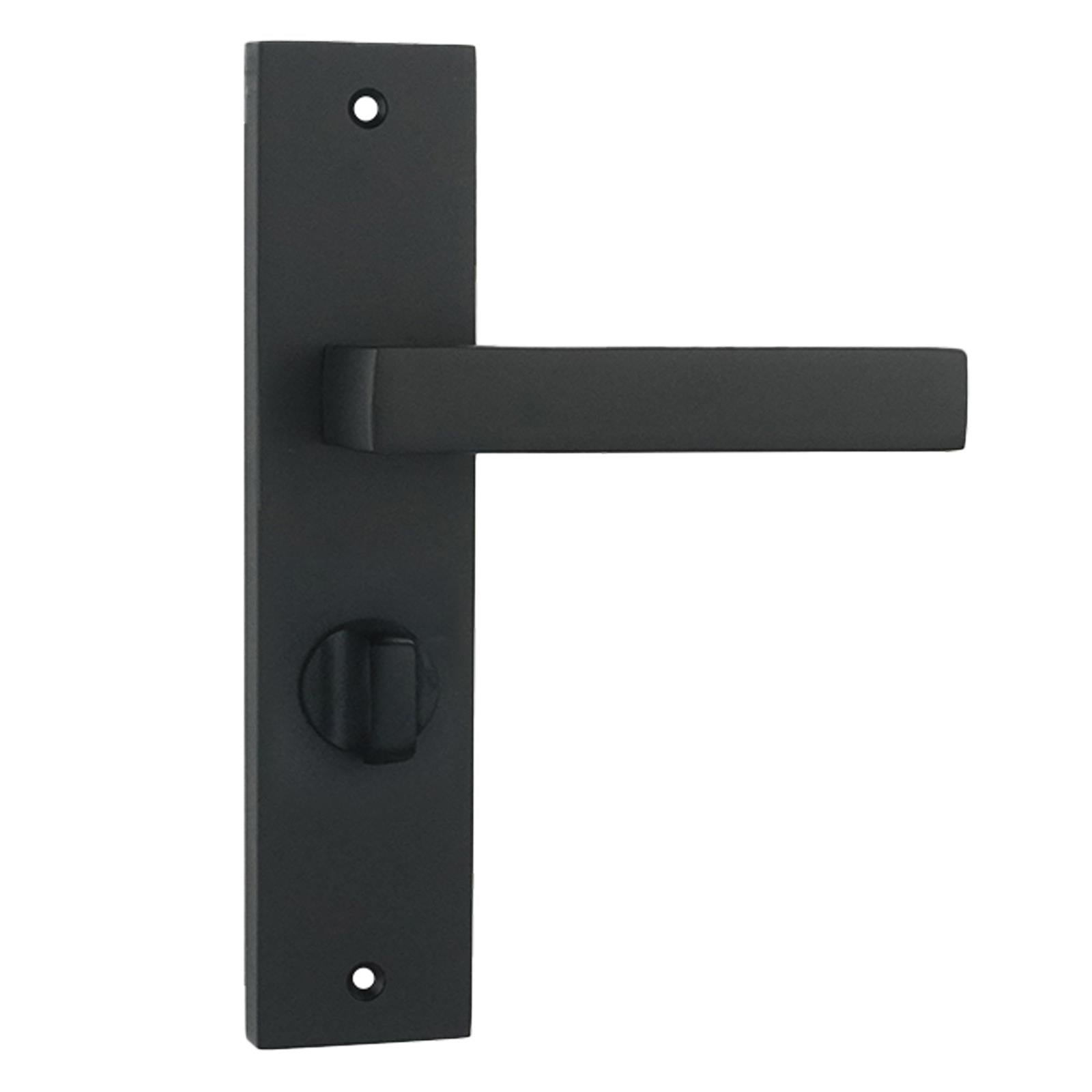 Lumina Door Handle on Backplate - WC - Matt Black