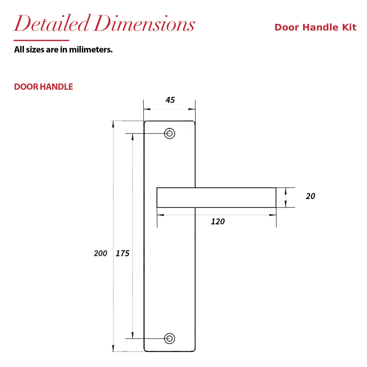 Lumina Antique Brass Door Lever Handles on Backplate – dimensions and measurements diagram