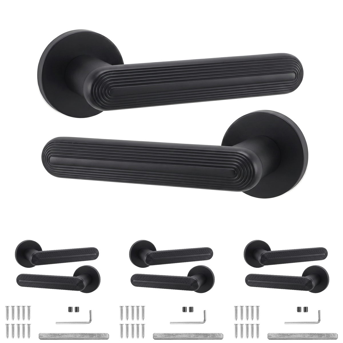 Marin Matt Black Door Lever Handles - Pack of 4 Pairs