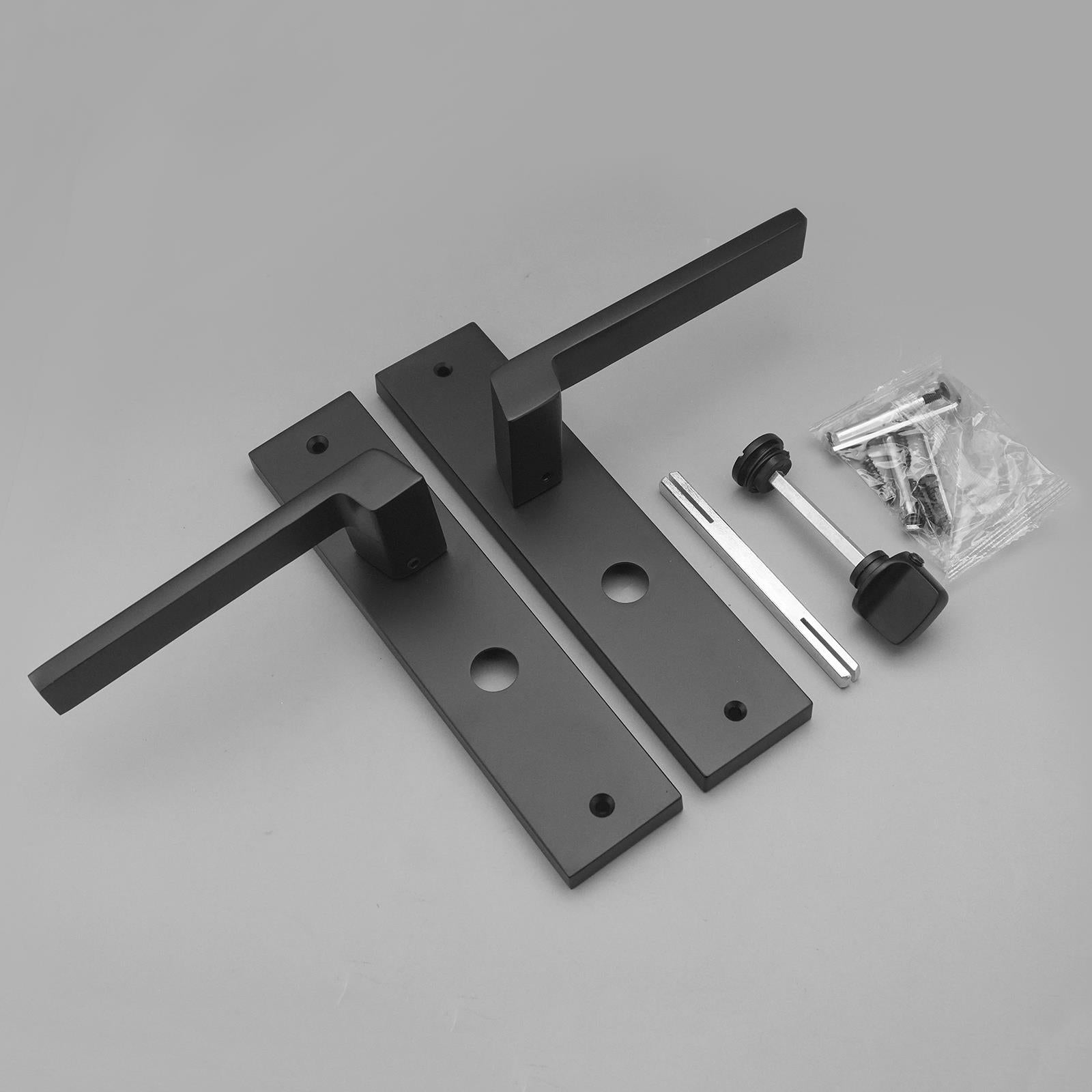 Spectra Door Handle on Backplate - WC - Matt Black