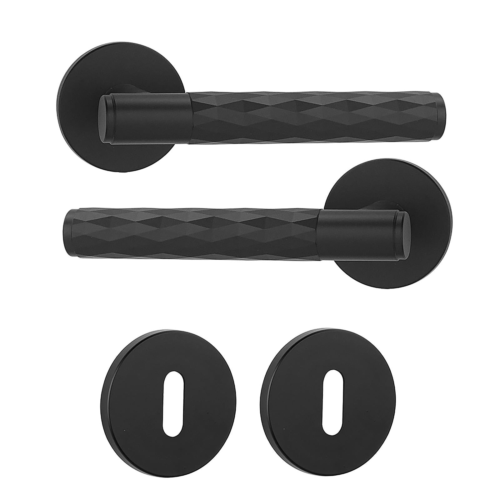 Tore Matt Black Privacy Door Handles - Sash Lock Kit Set