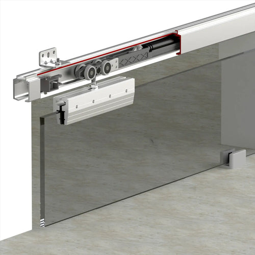 GS-Slide Top Hung Glass Sliding Door Kit - 3000mm Track - One Way Soft Close - Decor And Decor