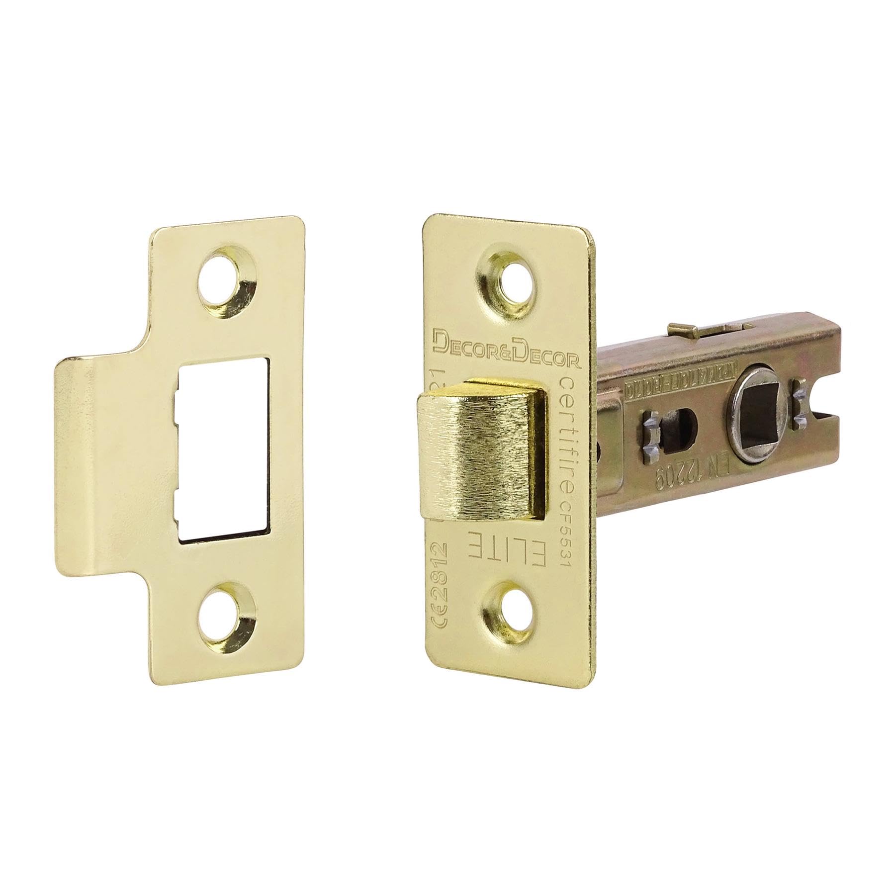Fire Rated Tubular Mortice Latch - 76mm - Polished Brass - 4 Pack - Decor And Decor