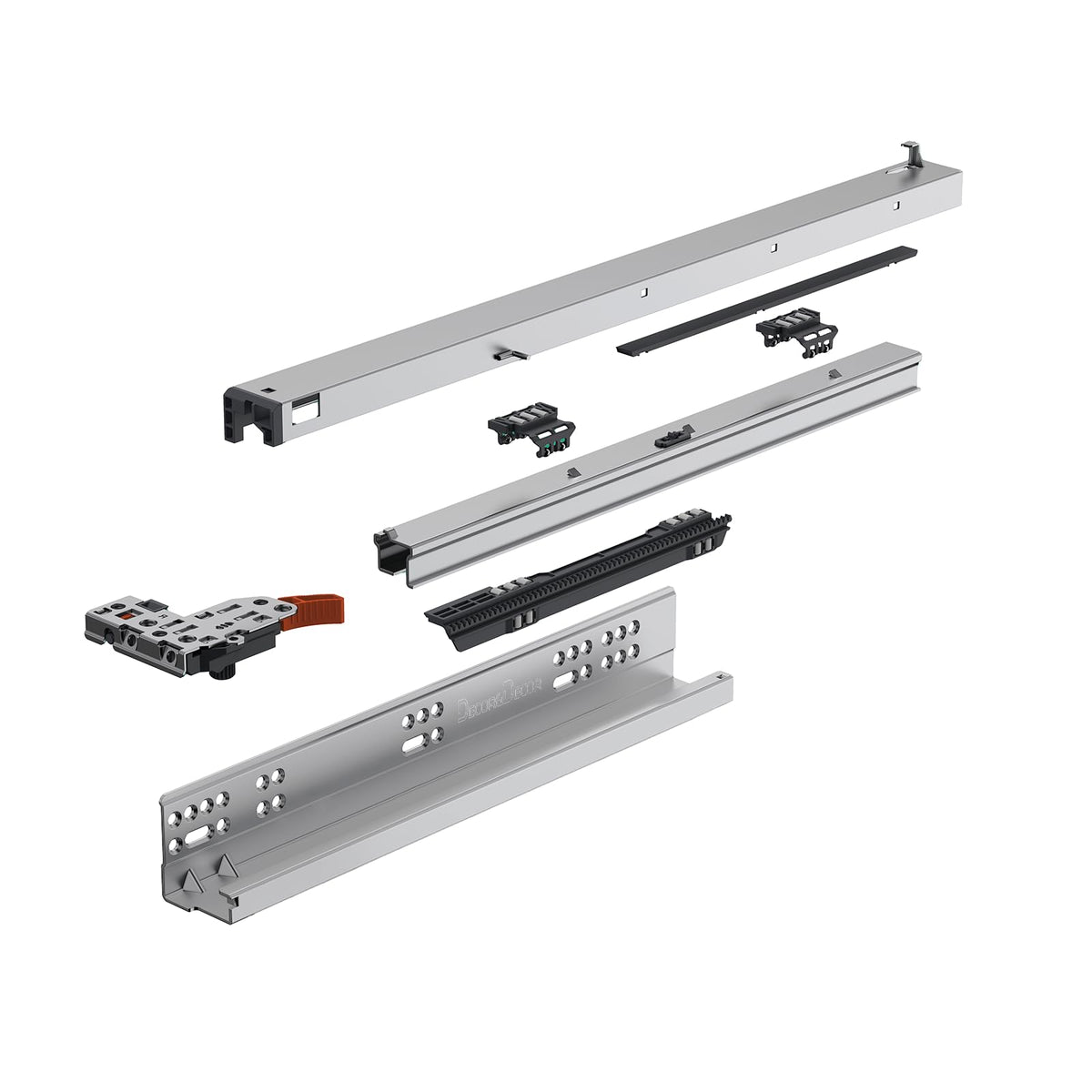 Push to Open and Soft Close - Undermount Drawer Runners - Full Extension - 35 kg Capacity - 500mm Length – view 2