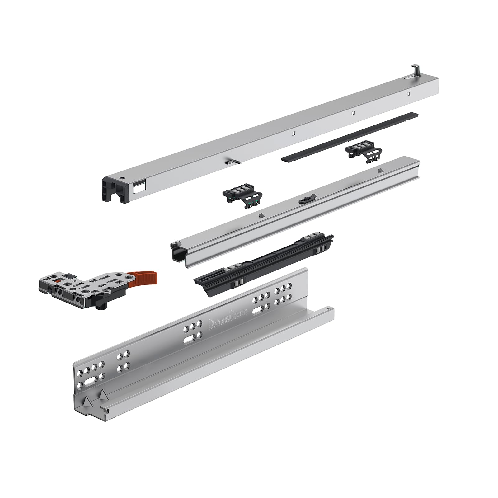 Push to Open and Soft Close - Undermount Drawer Runners - Full Extension - 35 kg Capacity - 500mm Length - Decor And Decor