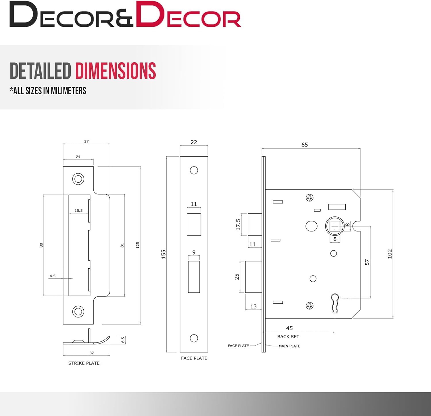 Spectra Antique Brass Privacy Door Handles on Backplate with Keys - Sash Lock Kit Set