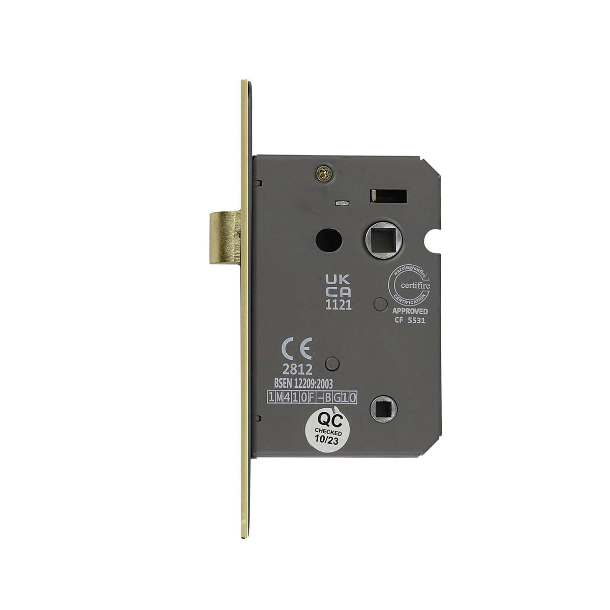 Fire Rated Bathroom Mortice Lock - 64mm - Electro Brass – view 2