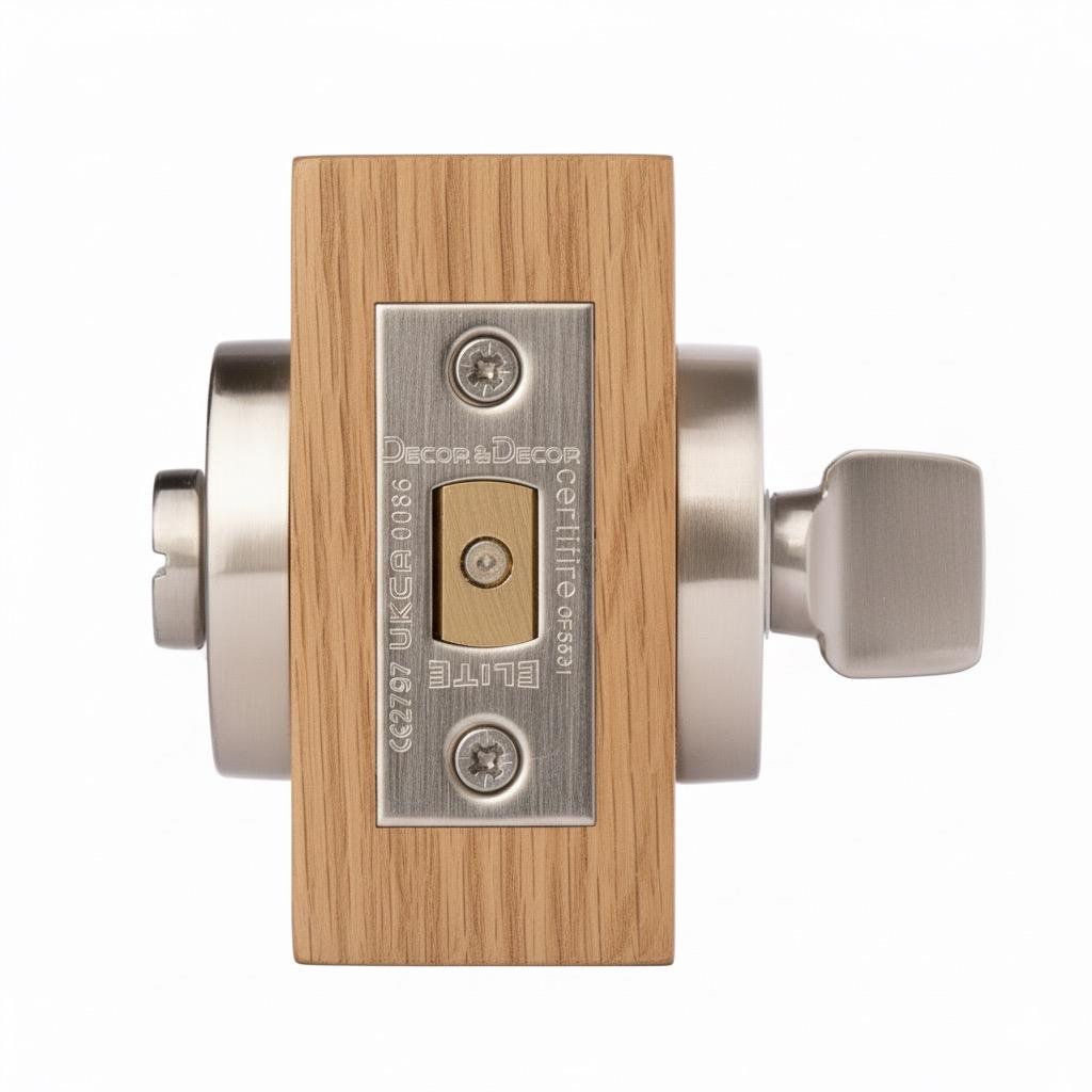 Fire Rated Tubular Mortice Deadbolt and Bathroom Turn And Release Thumbturn - Satin Nickel – view 2