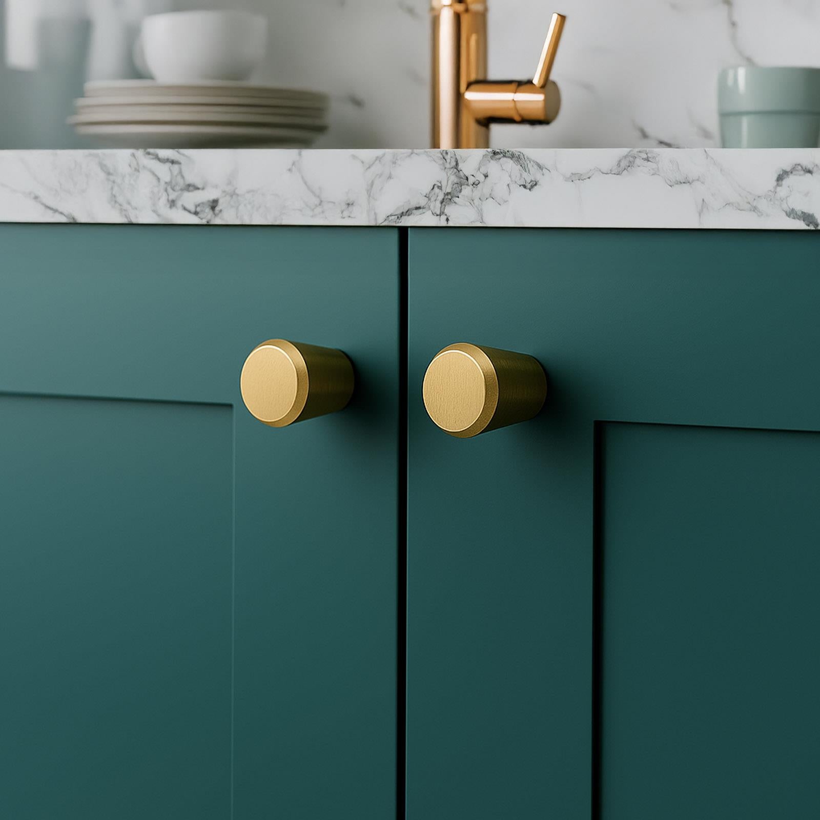 Lunaria - Cone Kitchen Cabinet Knob - Matt Gold