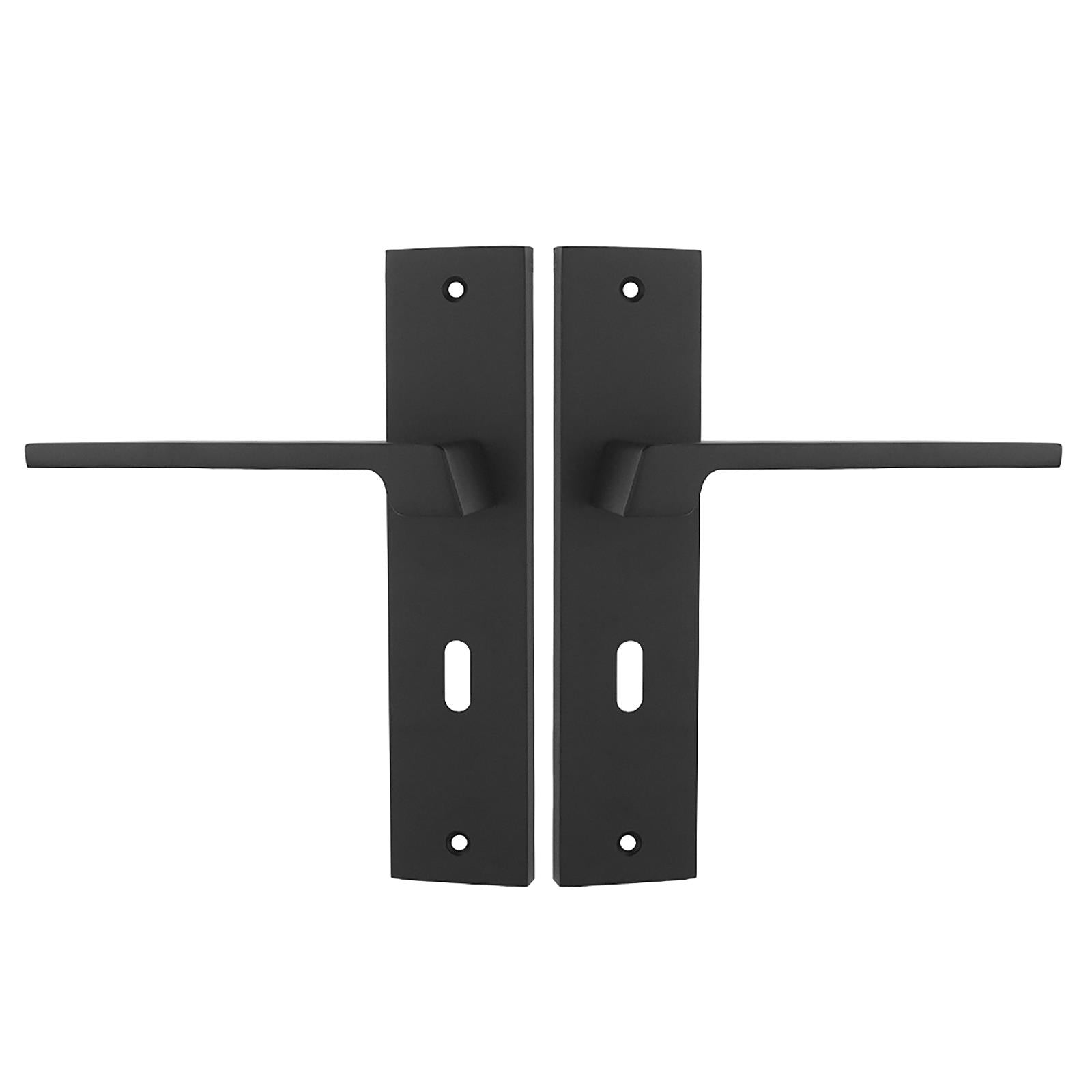 Spectra Door Handle on Backplate - Key Hole - Matt Black