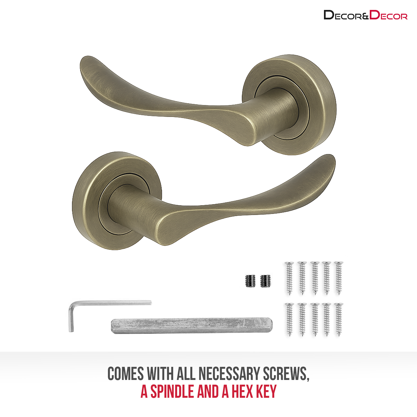 Nimbus Antique Brass Door Lever Handles - Latch And Hinge Set - Latch & Hinge - View 4 | Decoranddecor