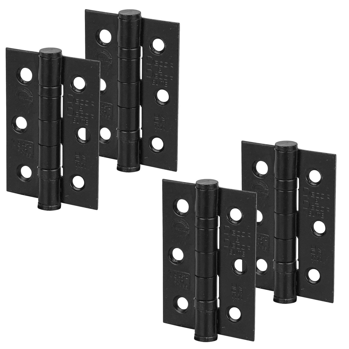 Ball Bearing Fire Rated Door Hinges - 76mm - Matt Black - 2 Pairs