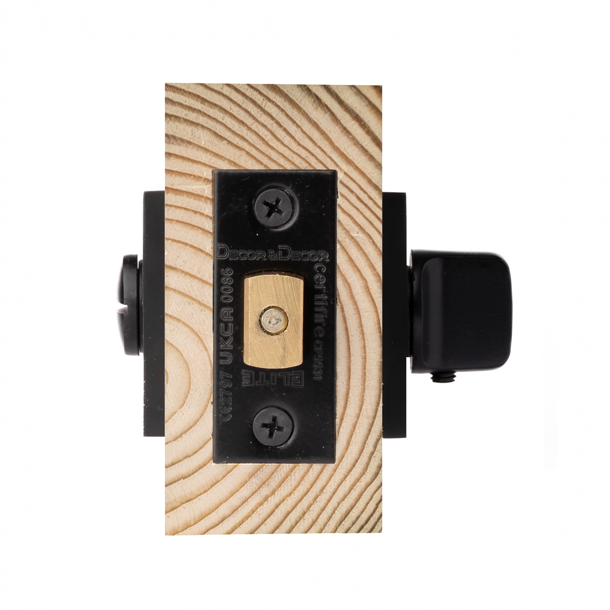 Fire Rated Tubular Mortice Deadbolt and Square Bathroom Turn And Release Thumbturn - Matt Black – view 2