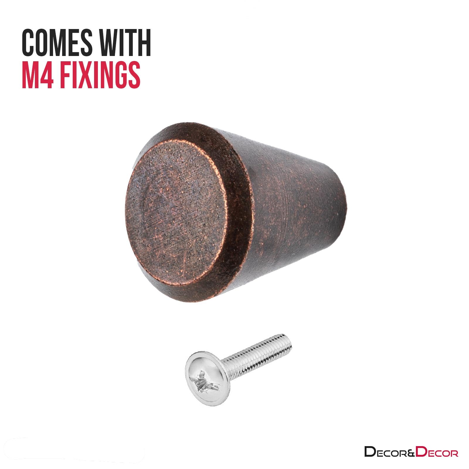 Lunaria - Cone Kitchen Cabinet Knob - Antique Copper