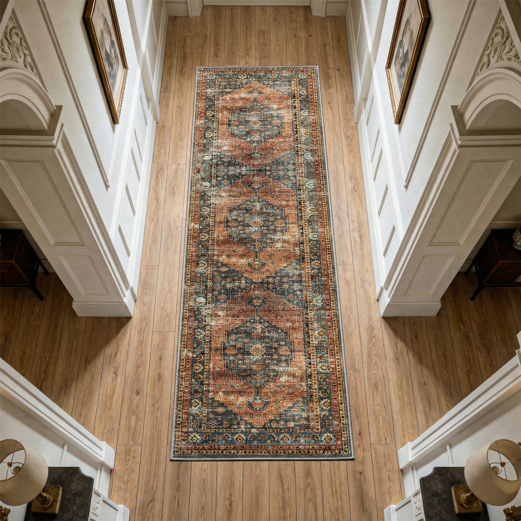 Calmere - Vintage Washable Runner Hallway Rug - 80x300cm