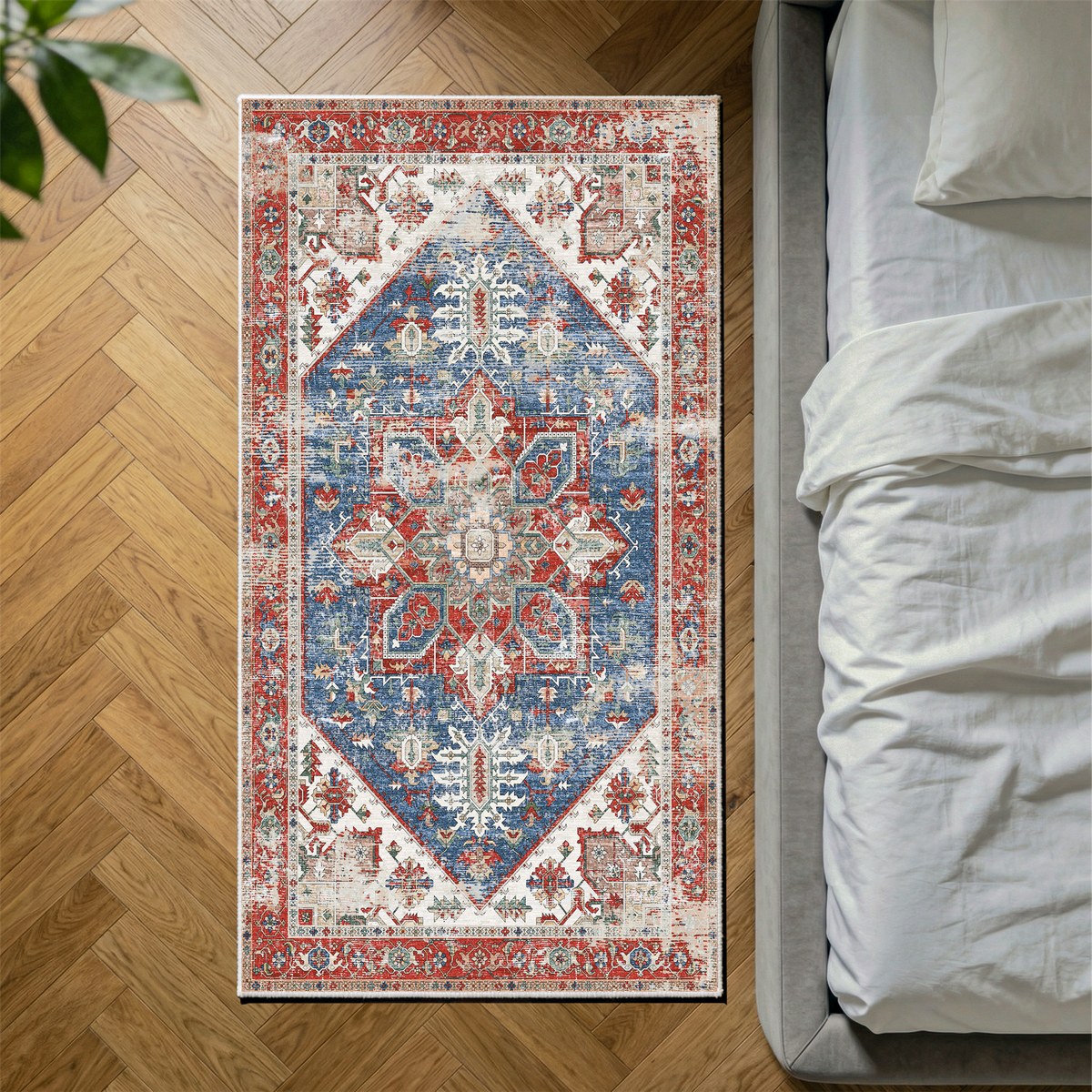 Mirela - Distressed Washable Kitchen Rug - 80x150cm