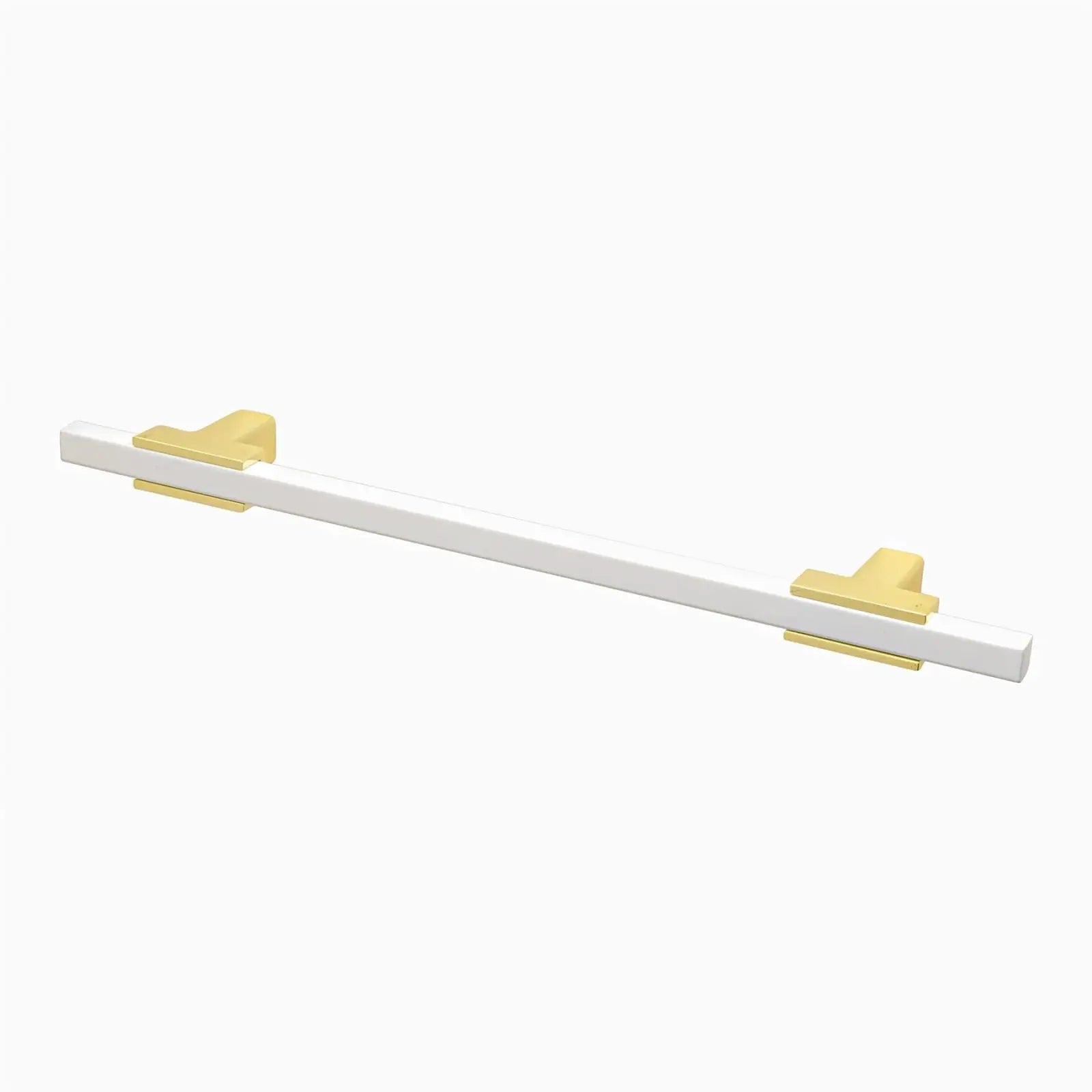 Kotata - Rectangular T-Bar Kitchen Door Handle - White - Polished Gold - Decor And Decor