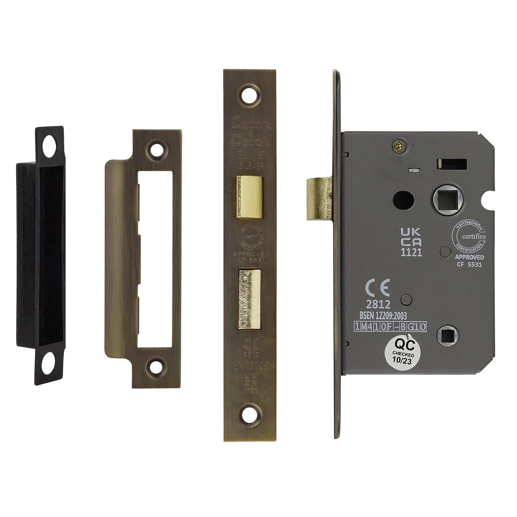 Tore Antique Brass Bathroom Door Handles - Bathroom Kit