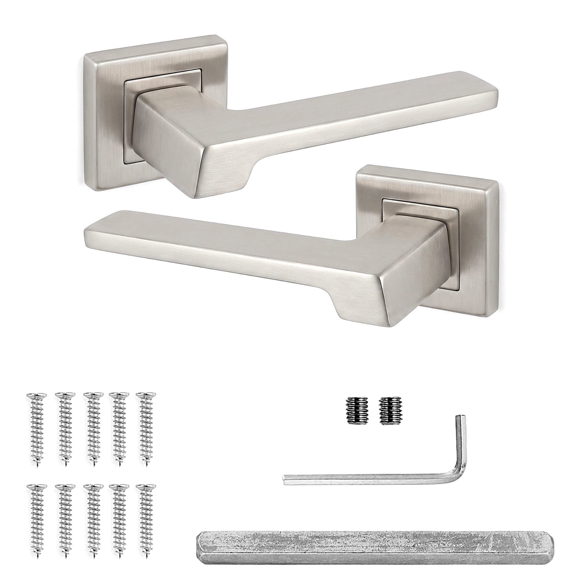 Spectra Satin Nickel Door Lever Handles - Pair of Handles