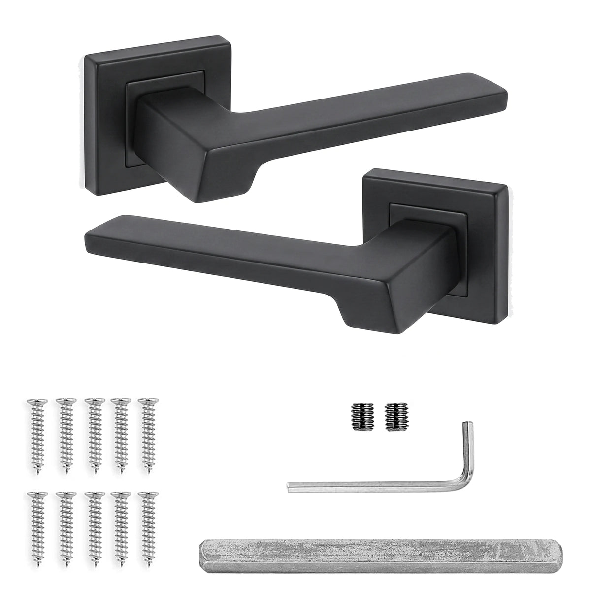 Spectra Matt Black Door Lever Handles - Pair of Handles