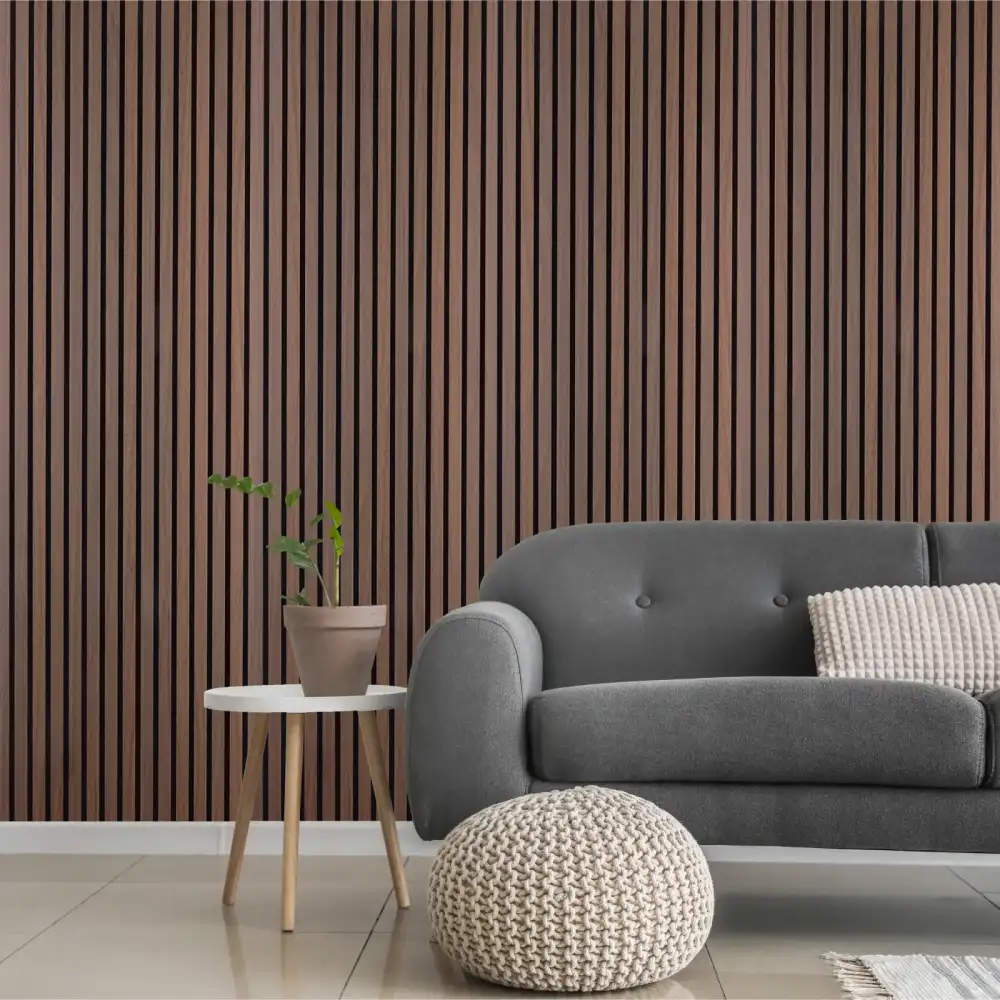 Acoustic Slat Wood Wall Panel - Smoked Oak - 1200 - Decor And Decor