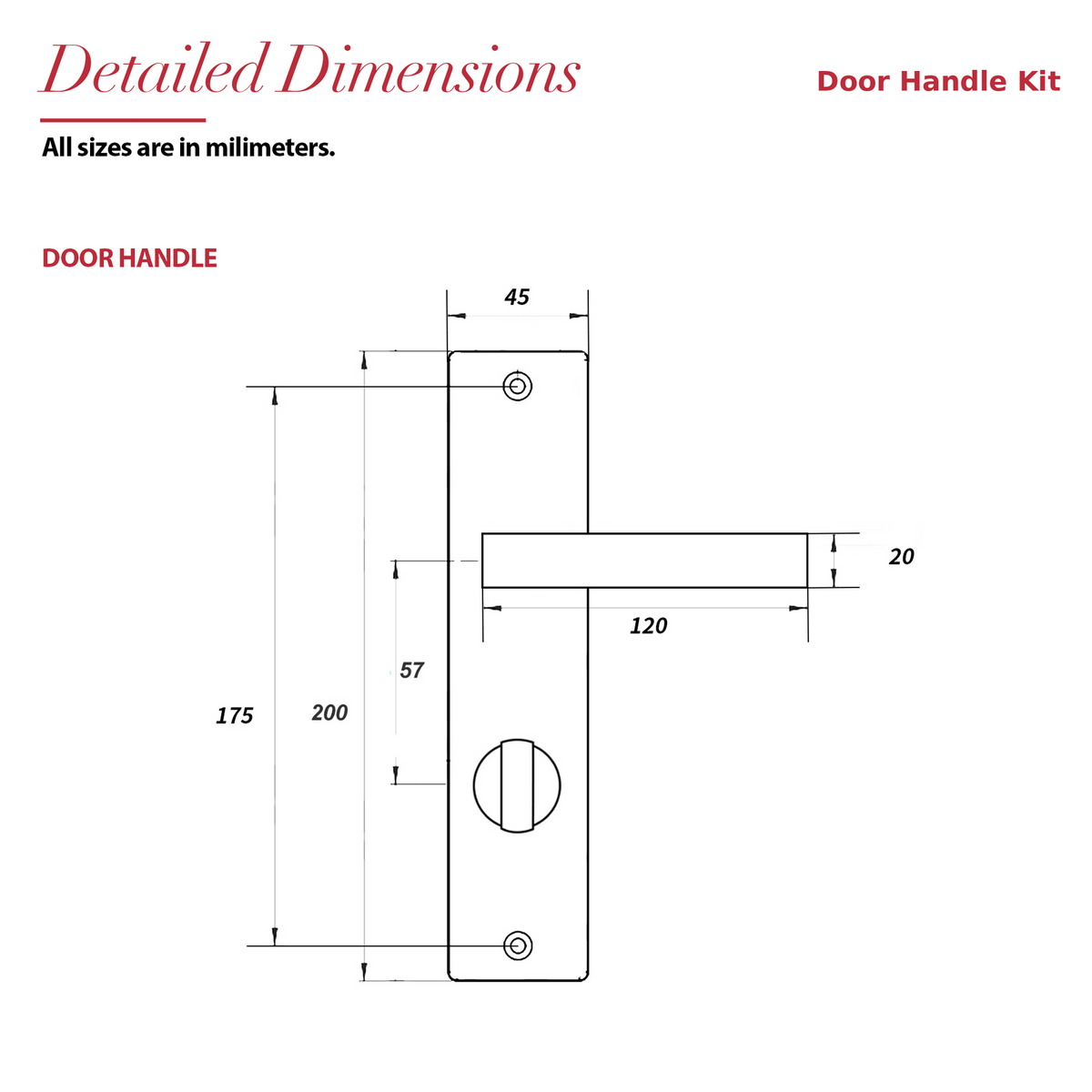 Lumina Matt Black Door Lever Handles on Backplate – dimensions and measurements diagram