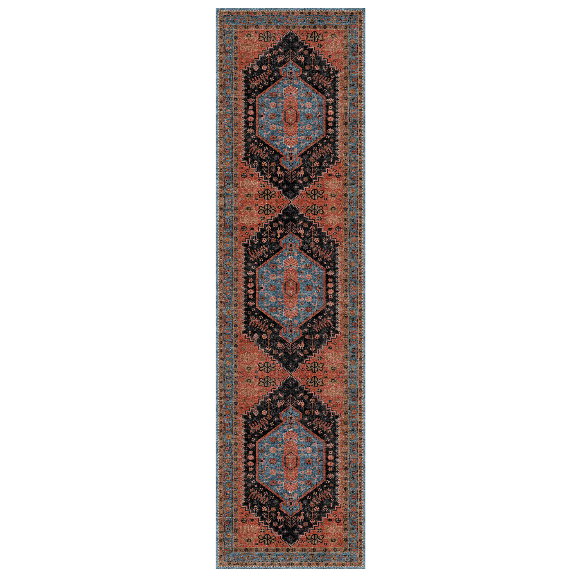 Lunora - Traditional Washable Runner Hallway Rug - 60x240cm