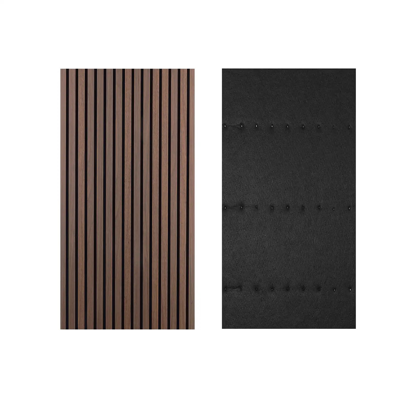 Acoustic Slat Wood Wall Panel - Smoked Oak - 2400 - Decor And Decor