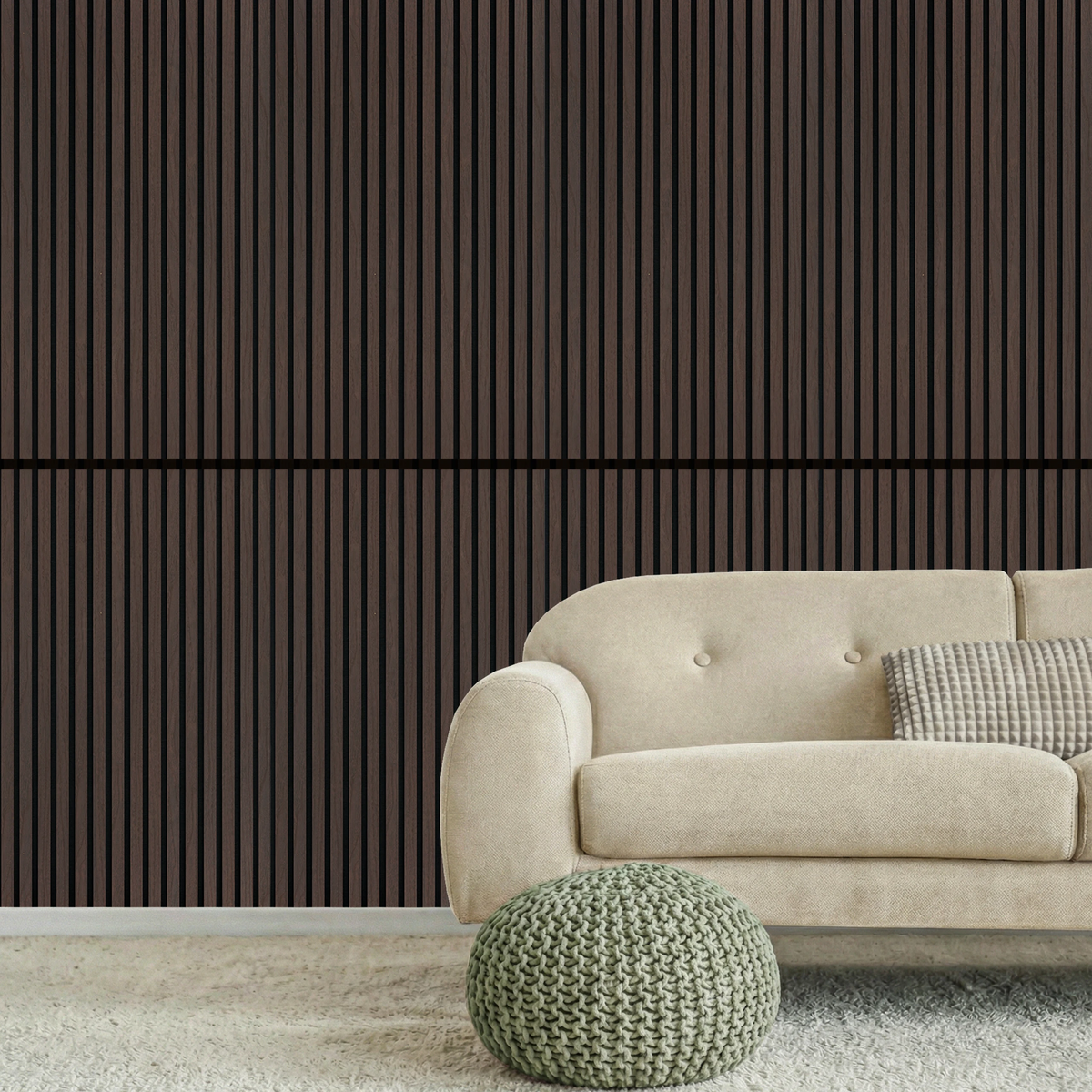 Acoustic Slat Wood Wall Panel - Smoked Oak - 1200 - 2 Pack – view 8