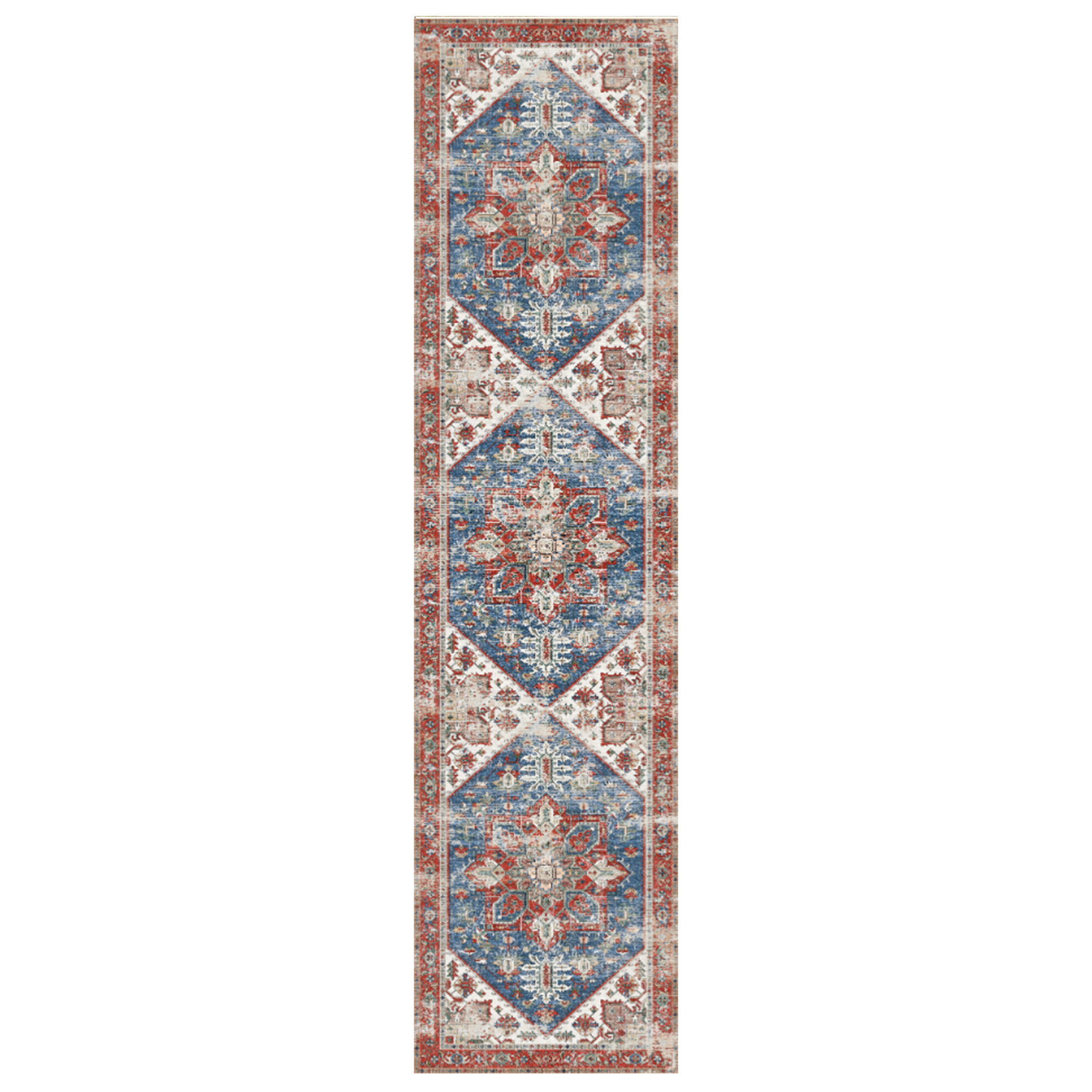 Mirela - Distressed Washable Runner Hallway Rug - 60x240cm