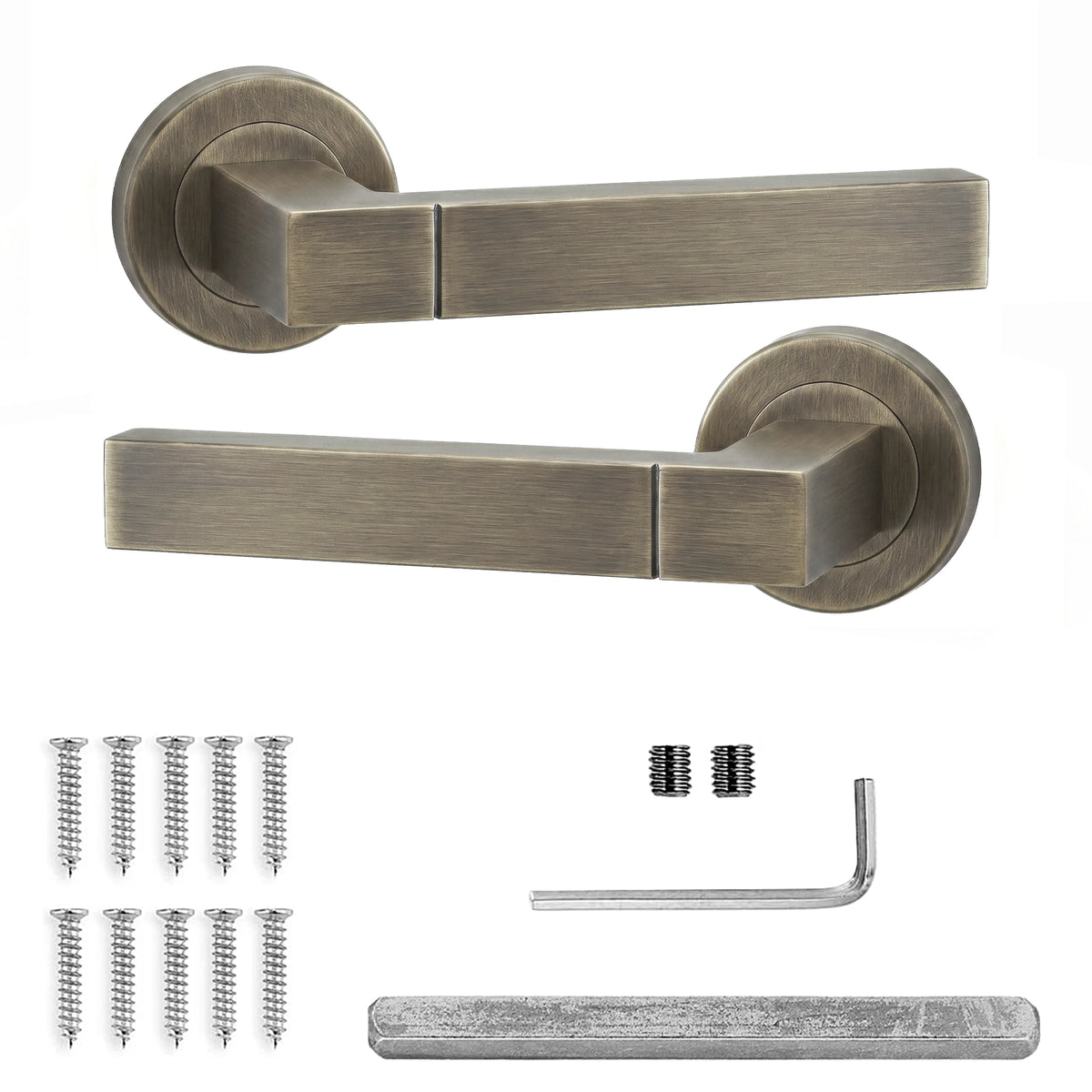 Lumina Antique Brass Door Lever Handles - Pair of Handles