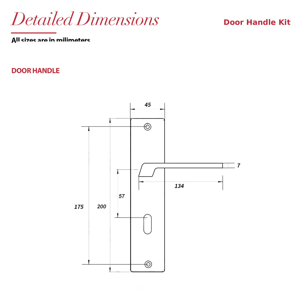 Spectra Antique Brass Door Lever Handles on Backplate – dimensions and measurements diagram