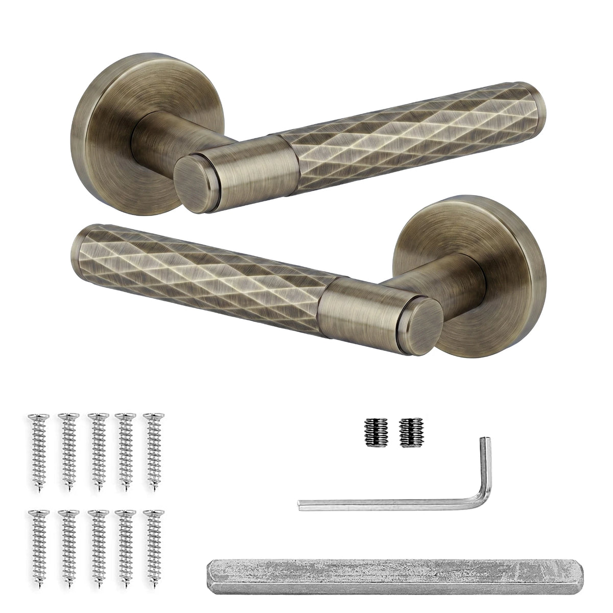 Tore - Door Handle Set - Antique Brass