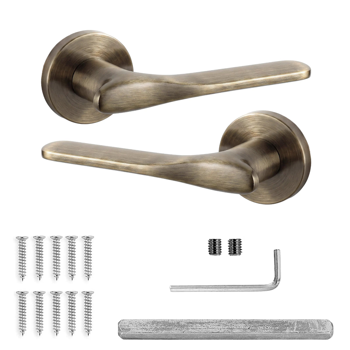 Verita Internal Door Handles - Antique Brass