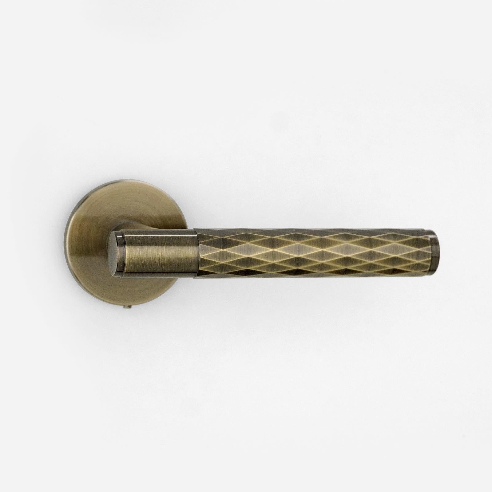 Tore Antique Brass Passage Door Handles - Latch Kit Set