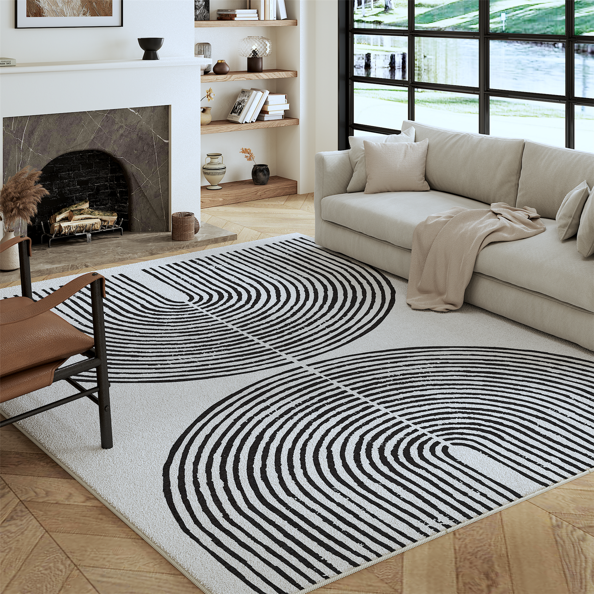 Brayen - Geometric Washable Runner Hallway Rug - 160x230cm